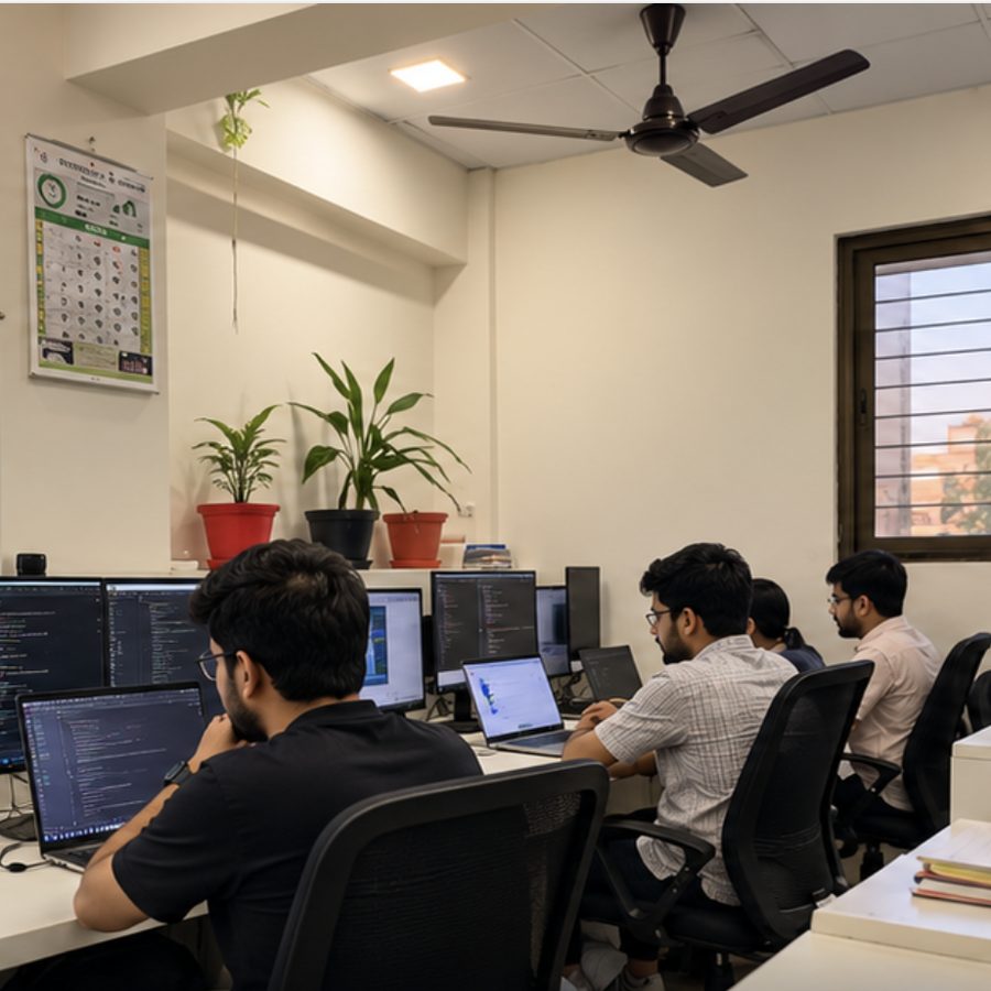 Techlipse developers working at their desks